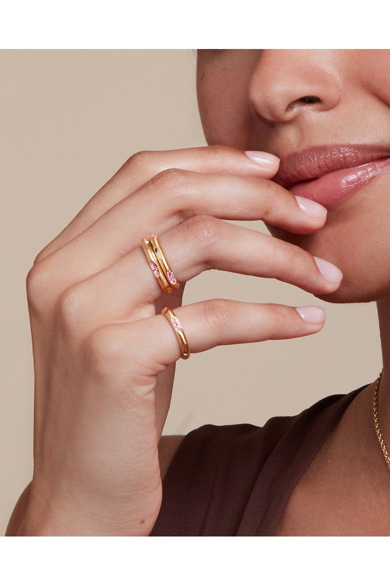 Mirage Ring  with Natural Gemstones. Handmade in Italy, Alternate, color, Pink Sapphires