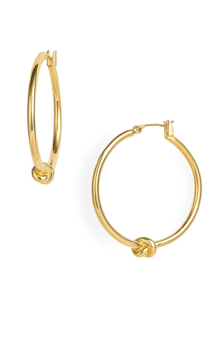 'sailors knot' hoop earrings, Main, color, GOLD