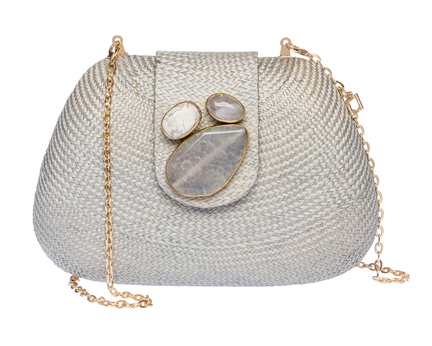 Rafe New York Tamu Bean Clutch, Alternate, color, Light Grey