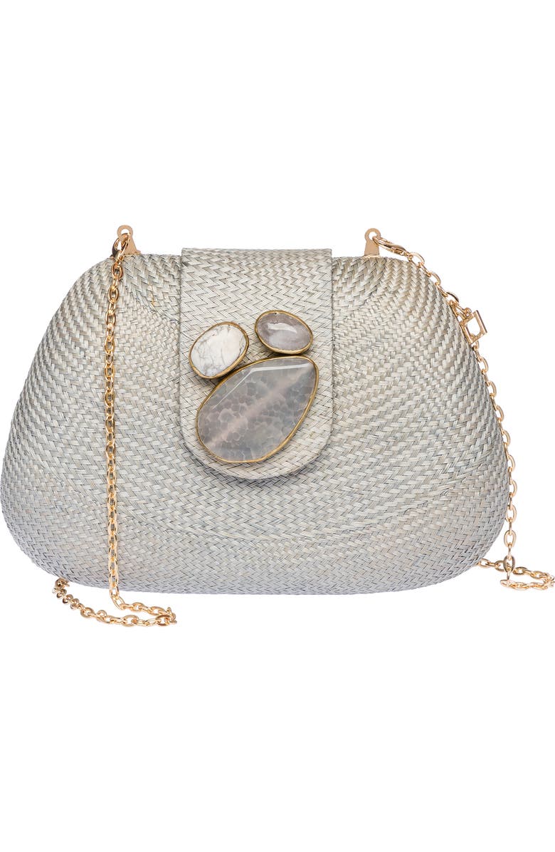 Rafe New York Tamu Bean Clutch, Alternate, color, Light Grey