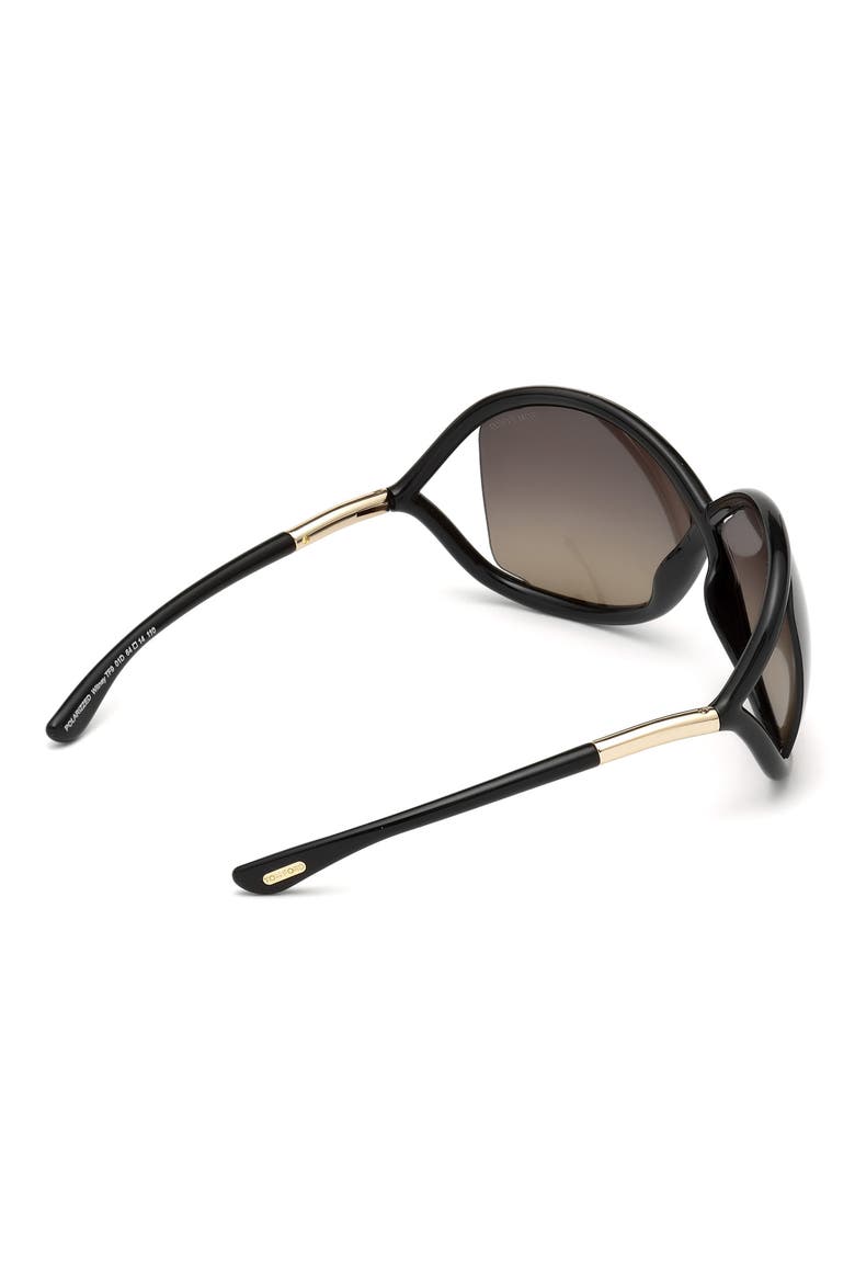 Whitney 64mm Oversize Polarized Sunglasses, Alternate, color, SHINY BLACK