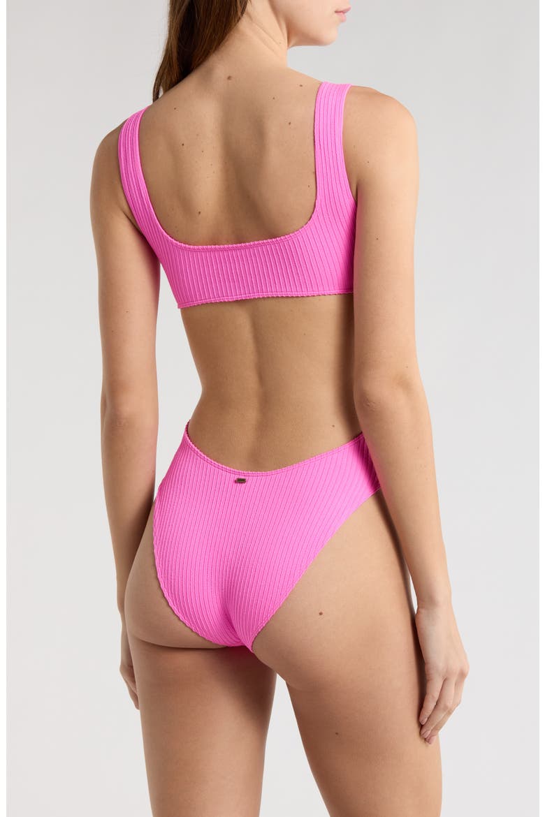 x Surf City Rib One-Piece Swimsuit, Alternate, color, SUPER PINK