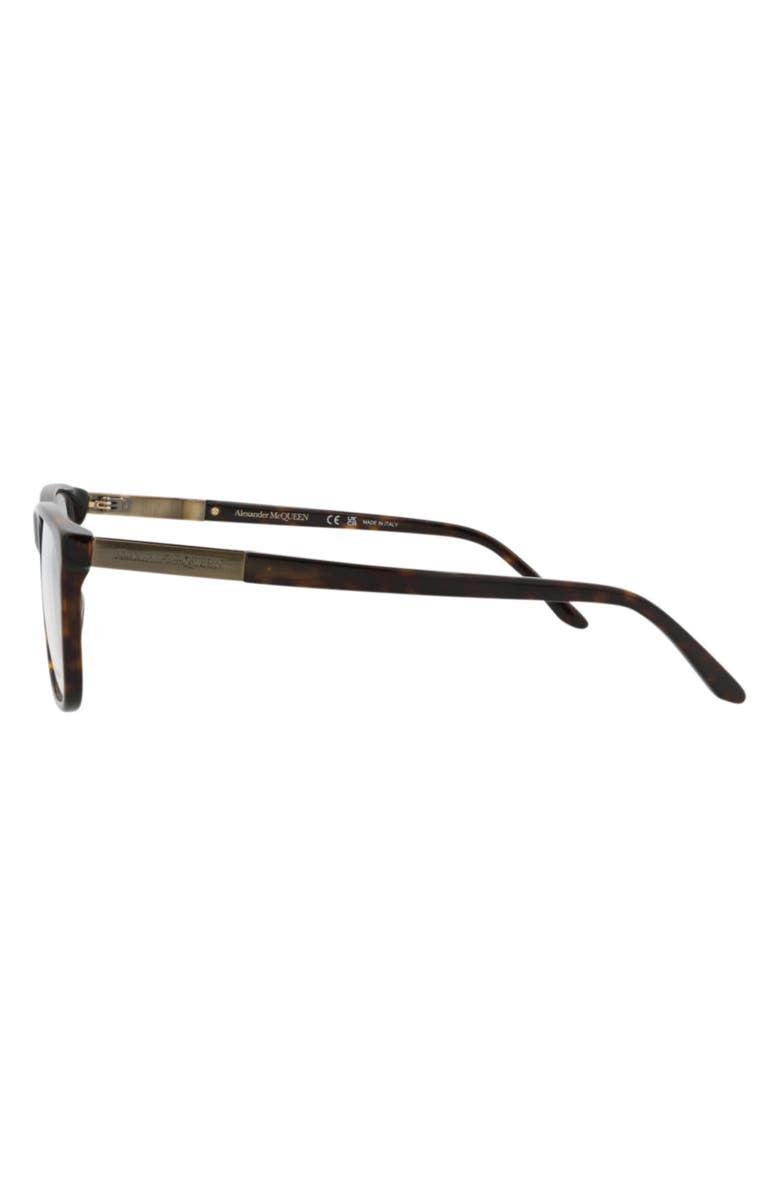 McQueen 56mm Square Optical Glasses, Alternate, color, Havana Gold Transparent