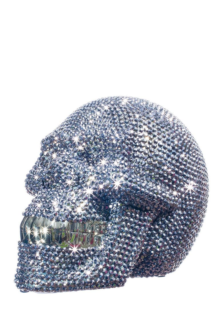Skull Large Grey Money Bank, Main, color, CHROME/SILVER