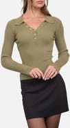 Blu Pepper Ribbed Button Detail Sweater