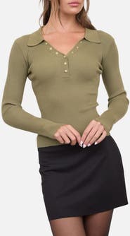 Blu Pepper Ribbed Button Detail Sweater