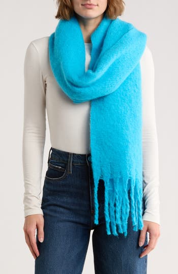 Kurt Geiger London Solid Neon Scarf In Blue