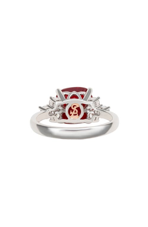 Suzy Levian Cushion Cut Cubic Zirconia Engagement Ring In Silver