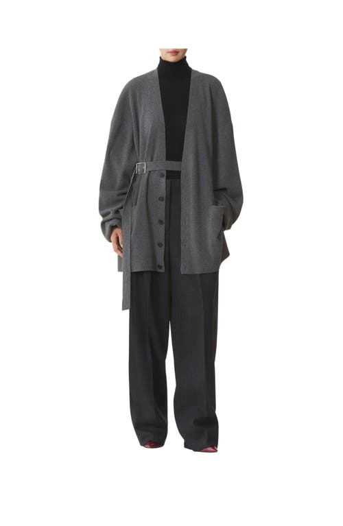 Lanvin Wool And Cashmere Oversized Cardigan In Gray