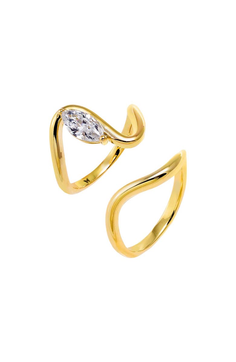 BY ADINA EDEN CZ Marquise Solid Swirl Statement Ring, Main, color, 