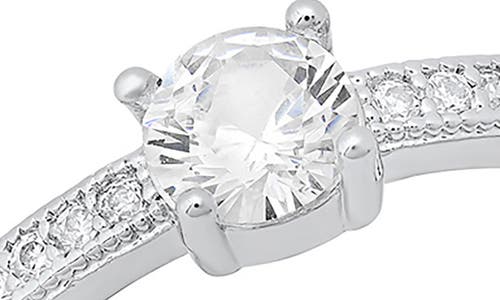 Hmy Jewelry Simulated Diamond Heart Pavé Ring In White