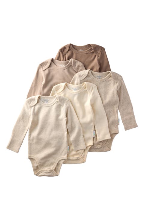 Blake Long Sleeve Organic Cotton Assorted 5-Pack Bodysuits (Baby)