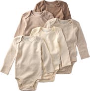BUTTERBLU Blake Long Sleeve Organic Cotton Assorted 5-Pack Bodysuits