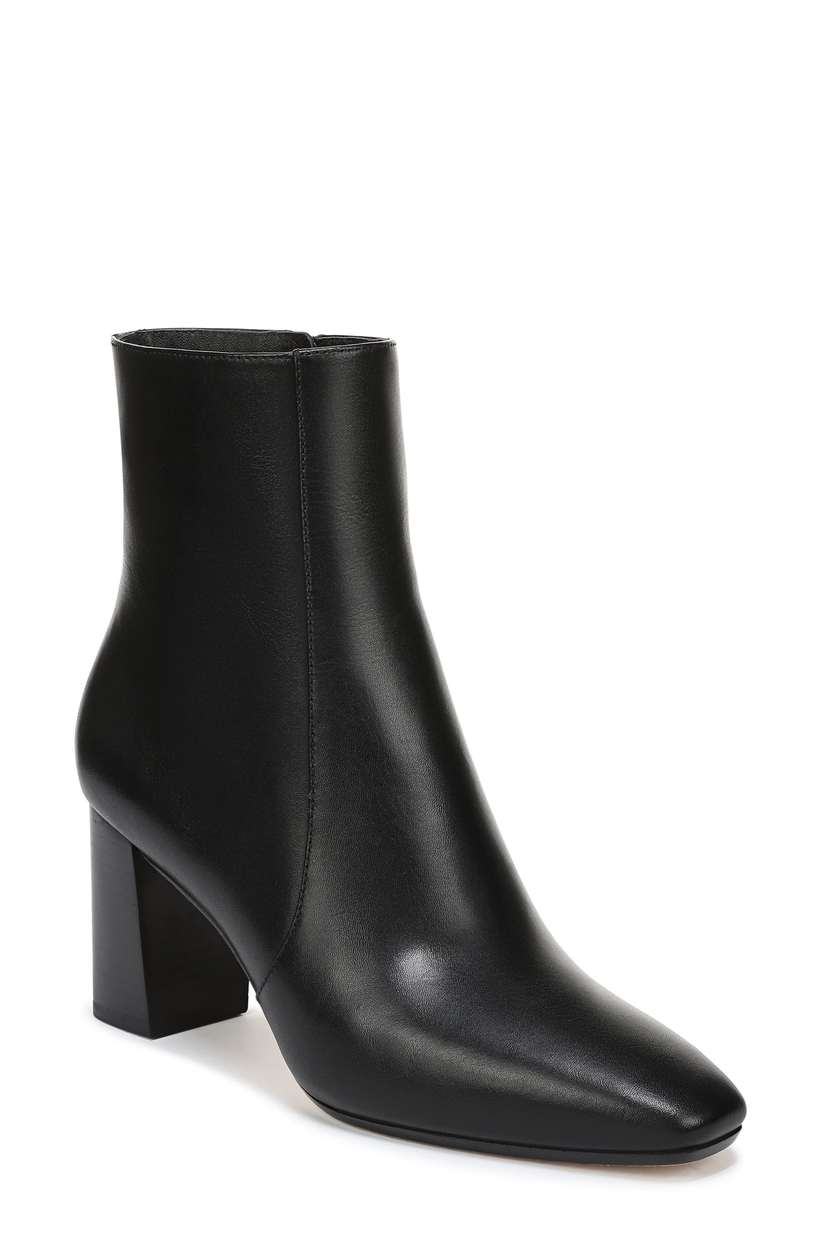 Cassina Block Heel Bootie, Main, color, BLACK LEATHER