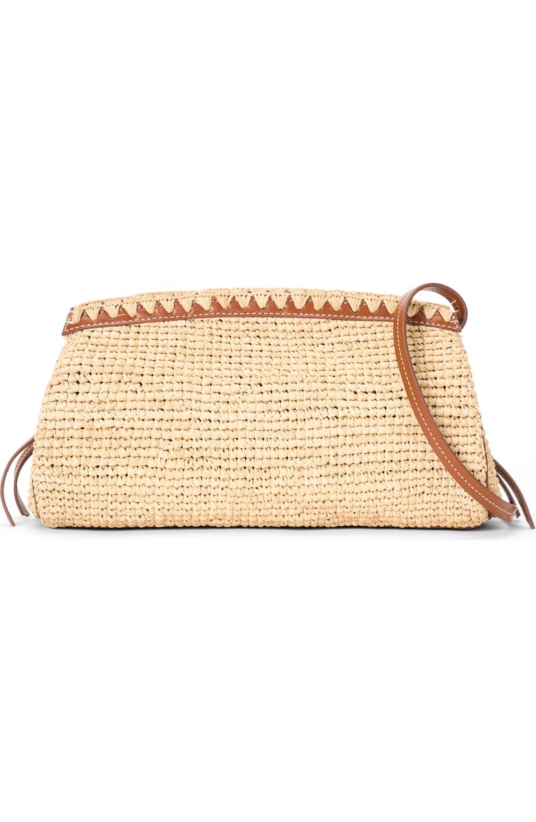STAUD Maude Convertible Raffia Clutch, Alternate, color, Natural/ Tan
