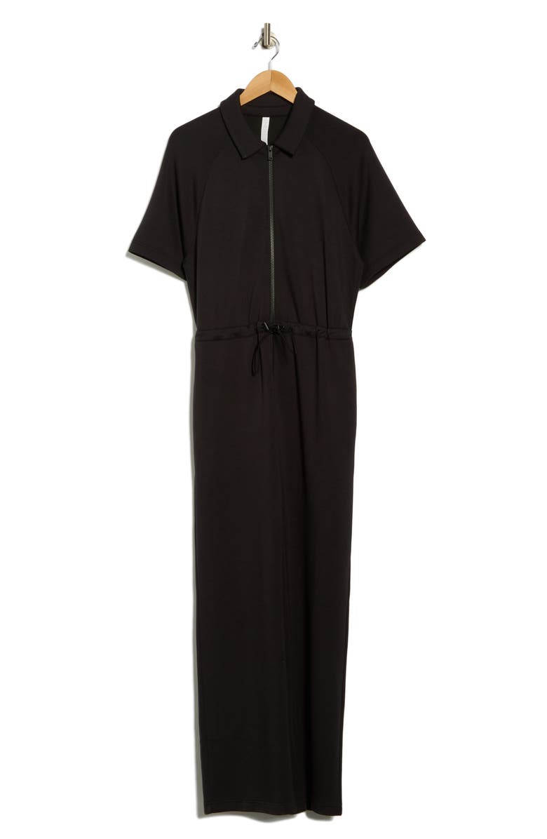 Z by Zella Whisper Relaxed Fit Scuba Knit Jumpsuit, Alternate, color, Black