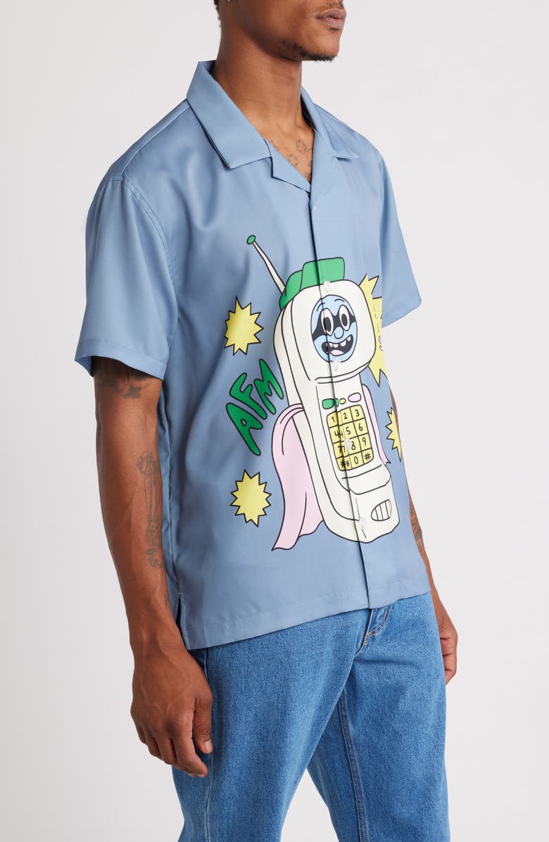 Action Figure Miles Self Care Graphic Camp Shirt, Alternate, color,