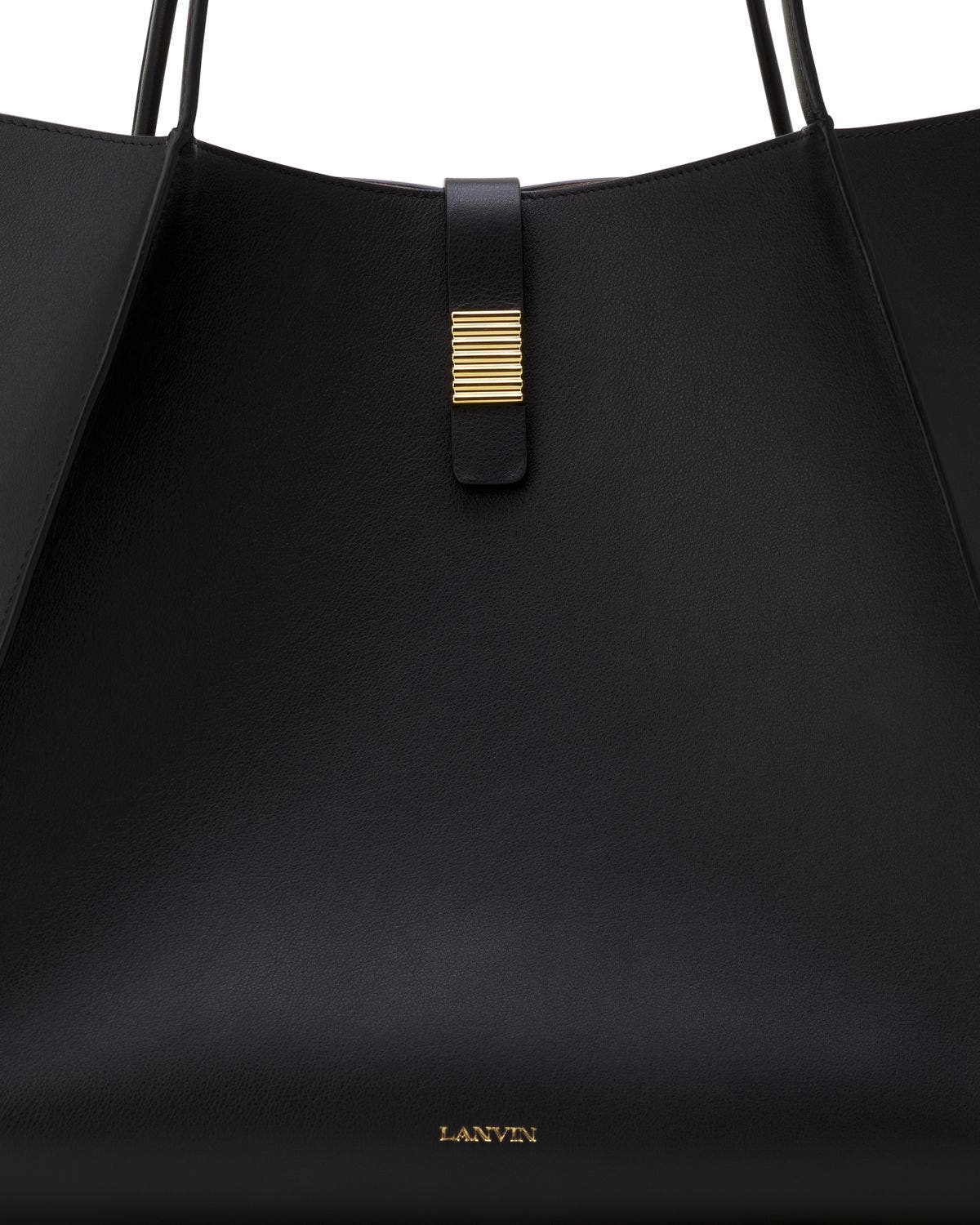 Lanvin Concerto Arpège Leather Tote Bag, Alternate, color, Black
