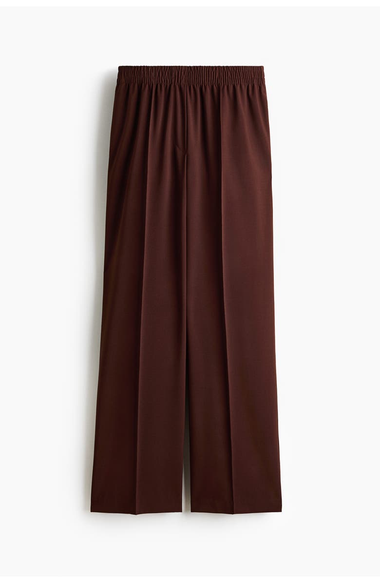 H&M Crease-leg Trousers, Main, color, Brown