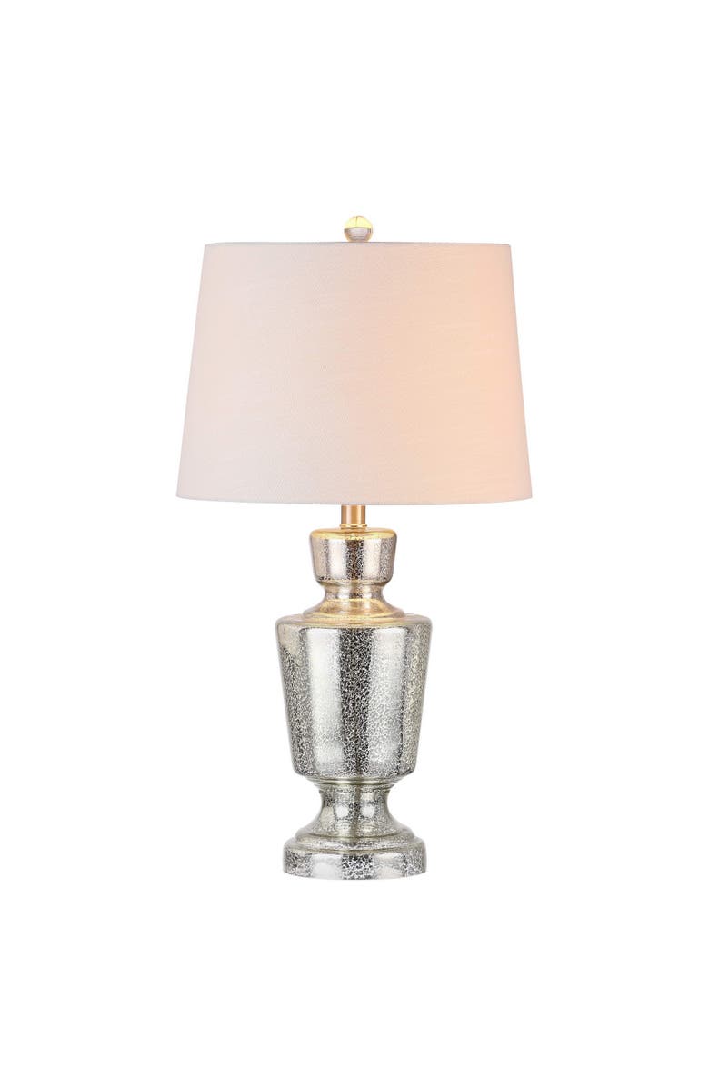 JONATHAN Y Olivia 26.5" Glass LED Table Lamp, Silver/Ivory, Main, color, Mercury Silver