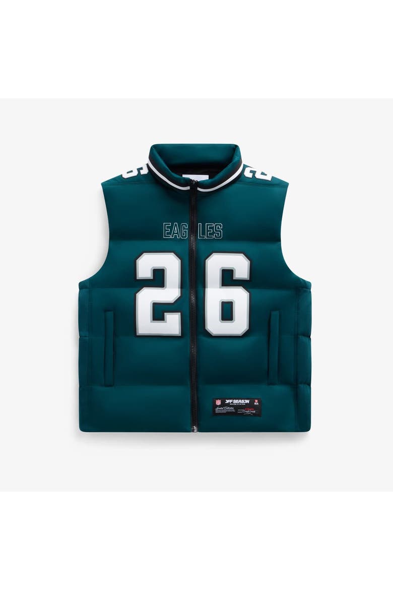 Unisex Saquon Barkley Midnight Green Philadelphia Eagles Player Puffer Vest, Main, color, Dark Green