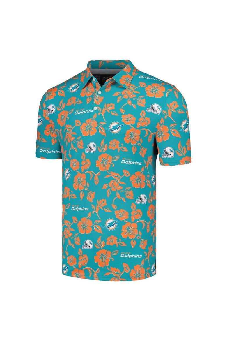Men's Reyn Spooner Aqua Miami Dolphins Pua Performance Polo, Alternate, color, Aqua