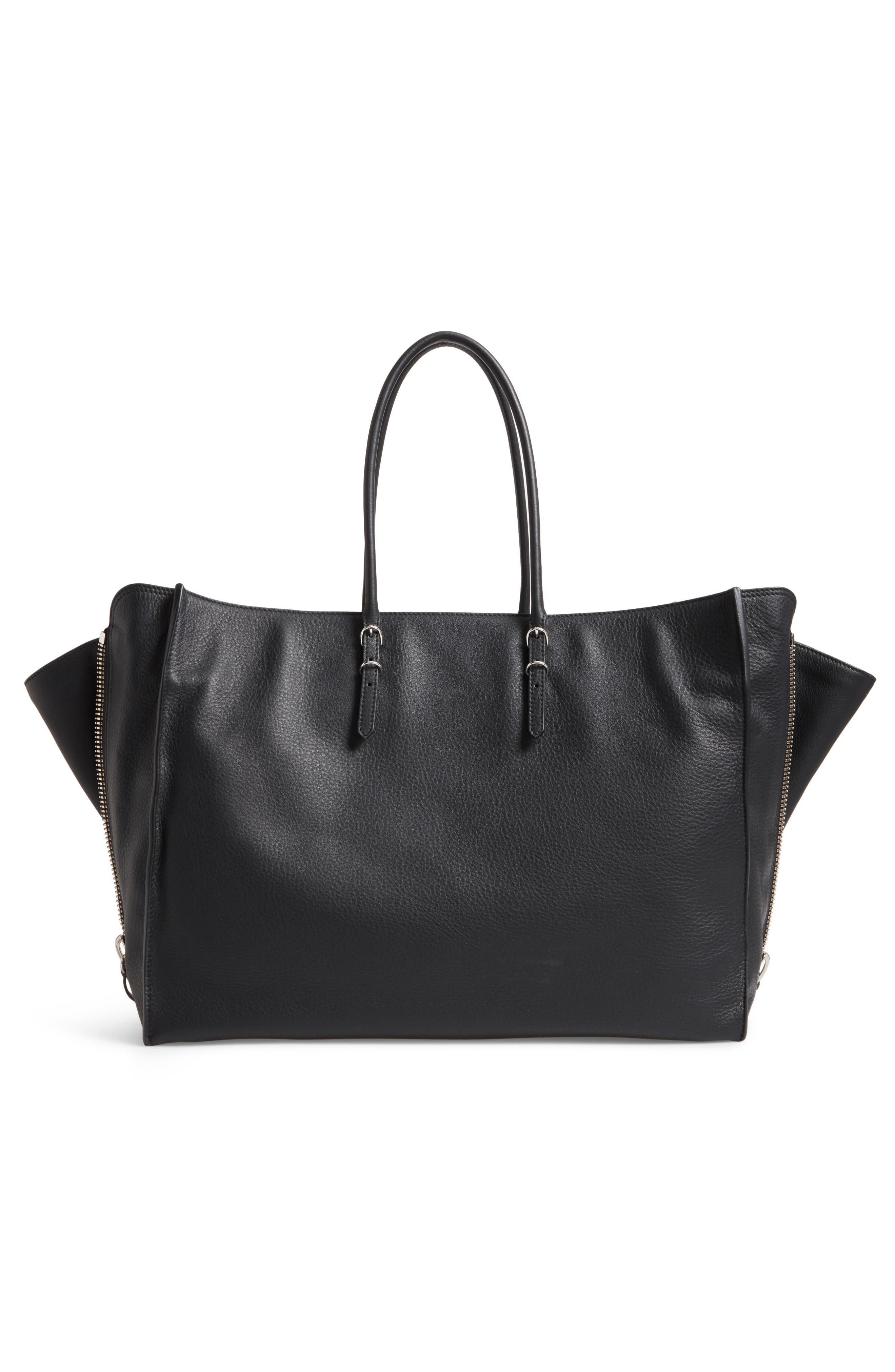 Balenciaga Papier A4 Zip Around Leather Tote, Alternate, color, 