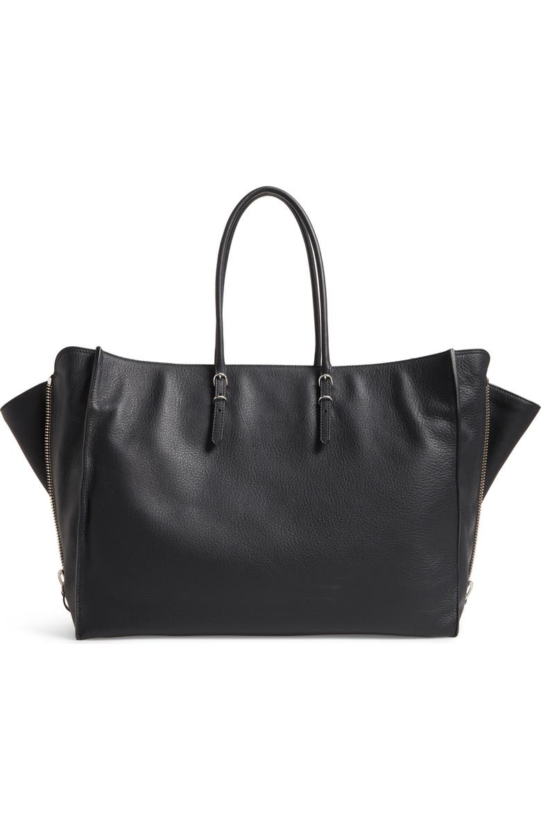 Balenciaga Papier A4 Zip Around Leather Tote, Alternate, color,