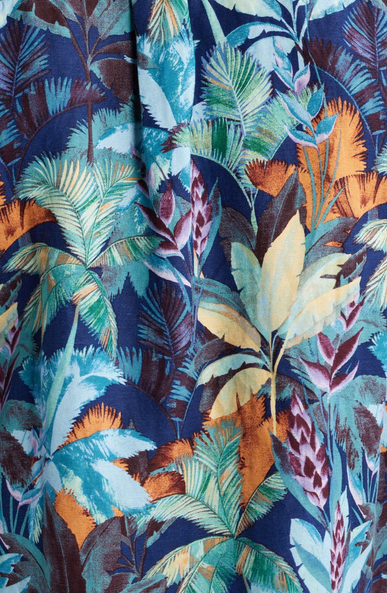 Tommy Bahama Sand Fuego Palms Short Sleeve Linen Blend Button-Up Shirt, Alternate, color, 