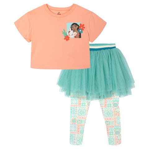 Moana Glitter T-Shirt and Tutu Leggings Set