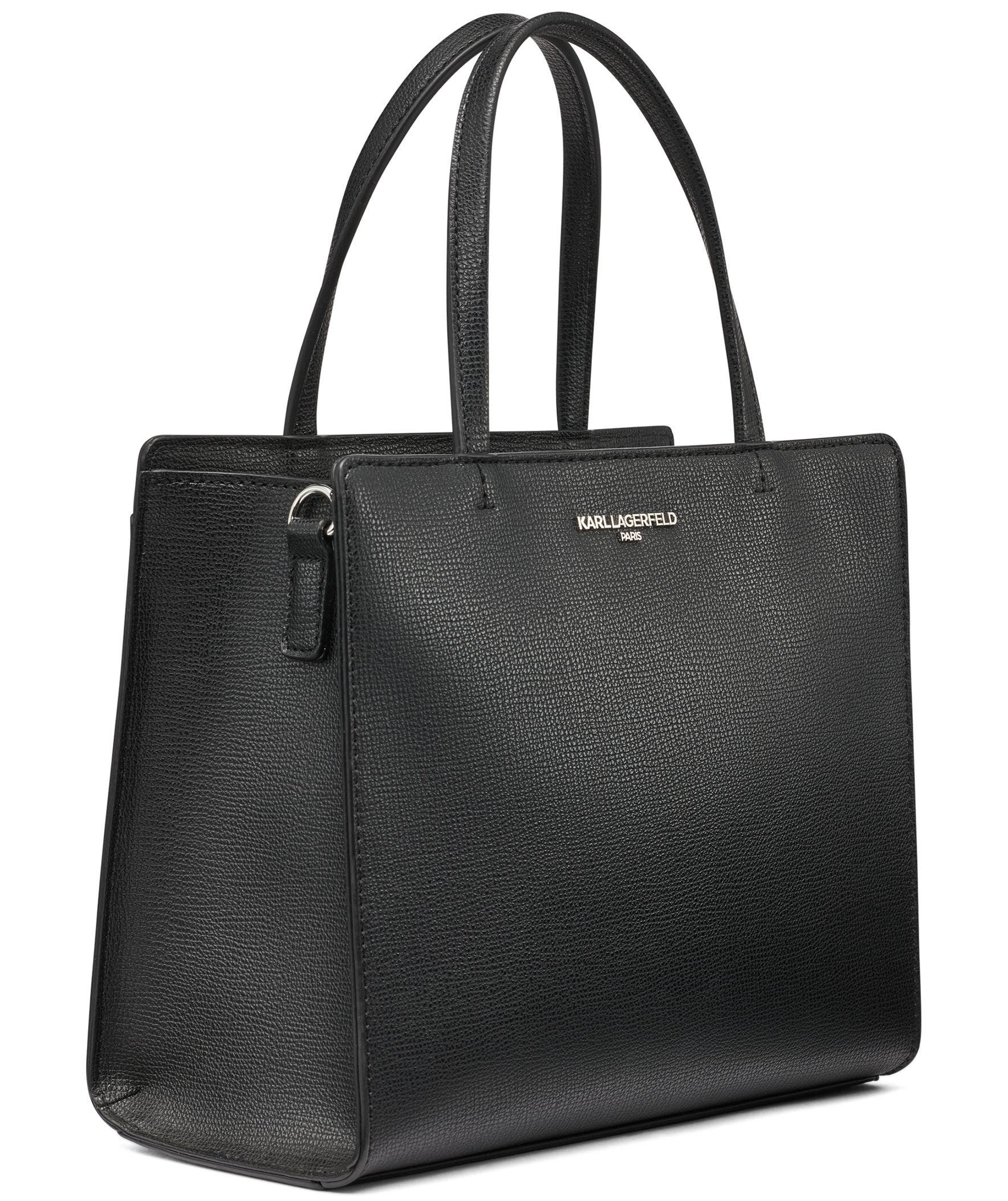 KARL LAGERFELD PARIS Maybelle Satchel, Alternate, color, Black/Silver