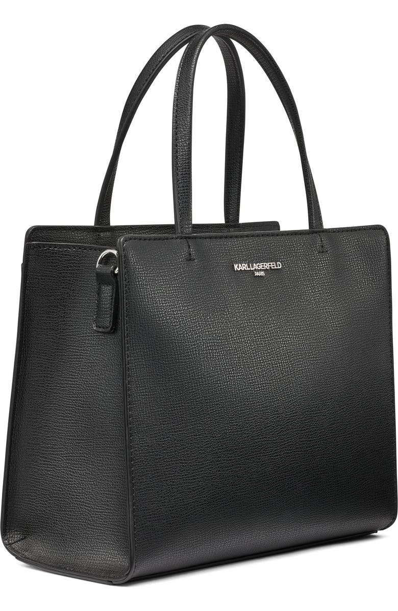 KARL LAGERFELD PARIS Maybelle Satchel, Alternate, color, Black/Silver