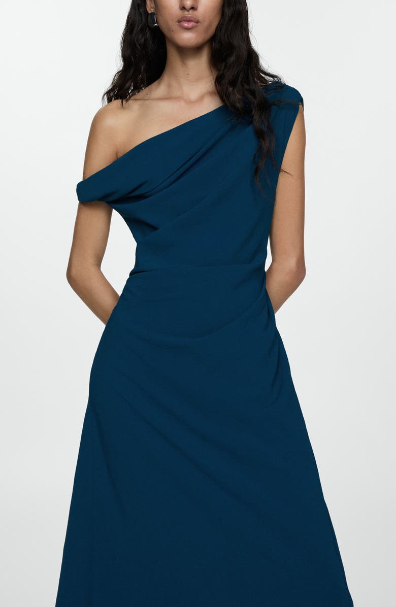MANGO Asymmetric One-Shoulder Cocktail Dress, Alternate, color, 