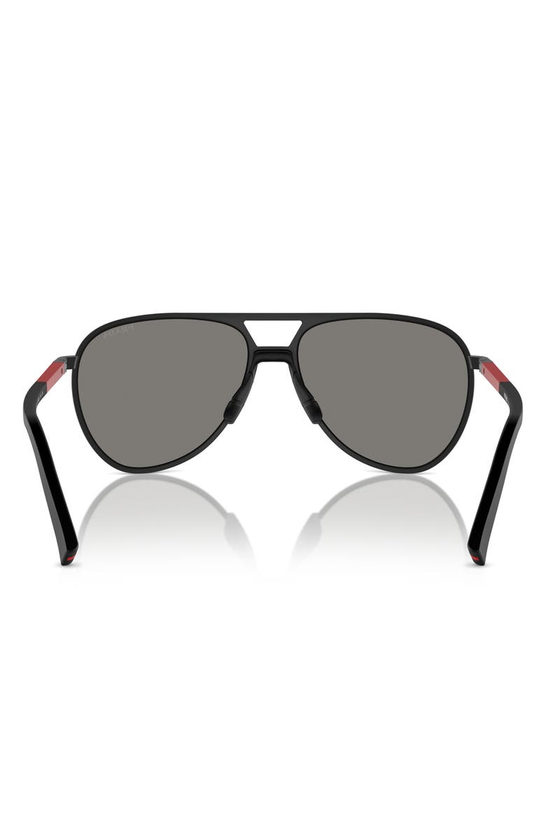 Prada Linea Rossa 59mm Pilot Sunglasses, Alternate, color, Black Rubber