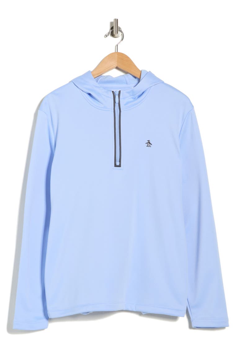 Long Sleeve Half-Zip Fleece Pullover Hoodie, Alternate, color, BABY BLUE JAY