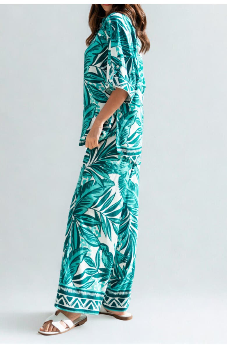 Label of Love Tropica Shirt & Pant Set, Alternate, color, Green