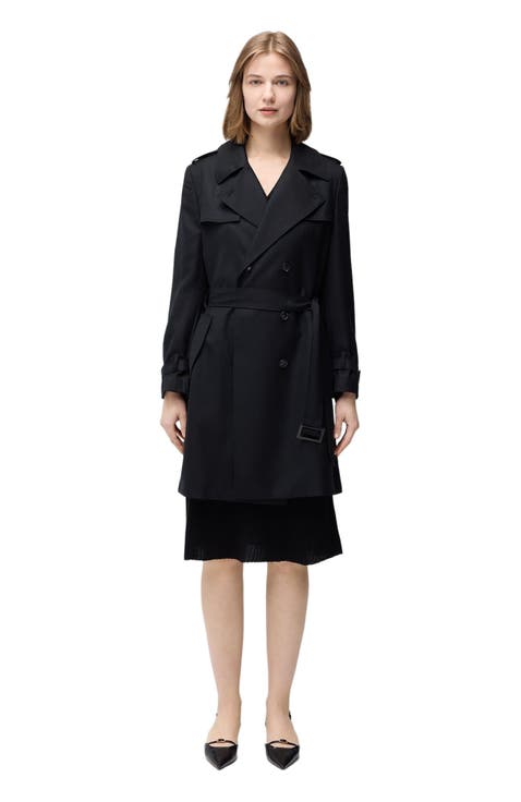 Double Breasted Cashmere Trench Coat