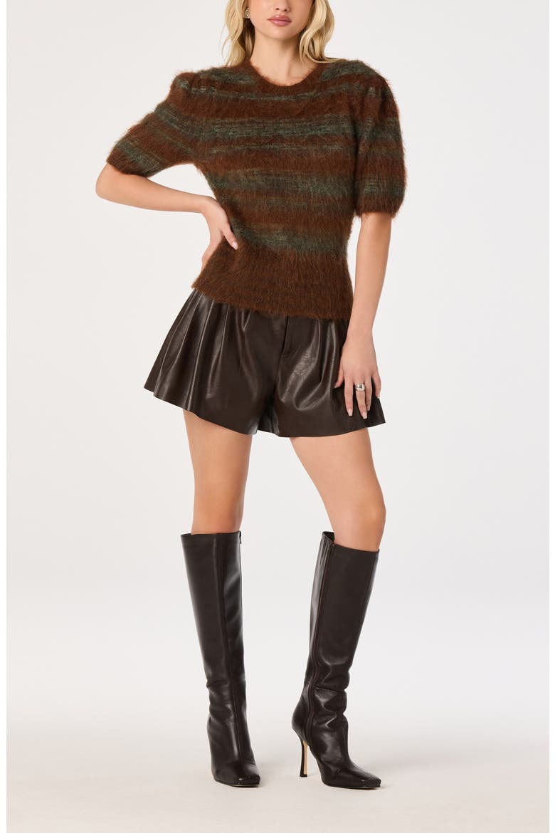 Jean Crewneck Sweater, Alternate, color, BROWN GREEN STRIPE