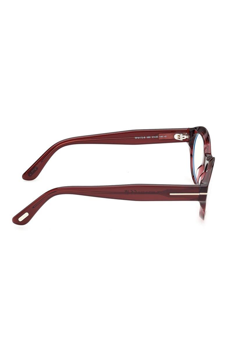 51mm Oval Sunglasses, Alternate, color, SHINY TRANSPARENT DARK BURGUN