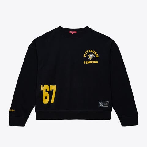 Women's Mitchell & Ness  Black Pittsburgh Penguins Crewneck Sweatshirt