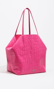 Bimba y Lola Mock Croc Large Leather Shopper Bag
