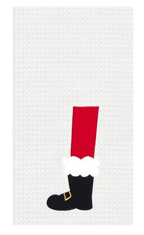 C & F Home C&f Home Santa Boots Waffle Weave Kitchen Towel Set Of 2 In Red