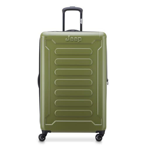 Jeep Jh004c Checked-large 28 Inch Hardside Expandable Luggage With Spinner Wheels In Green