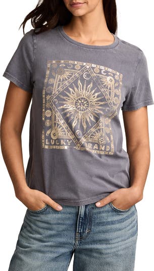 Celestial Frame Metallic Graphic T-Shirt