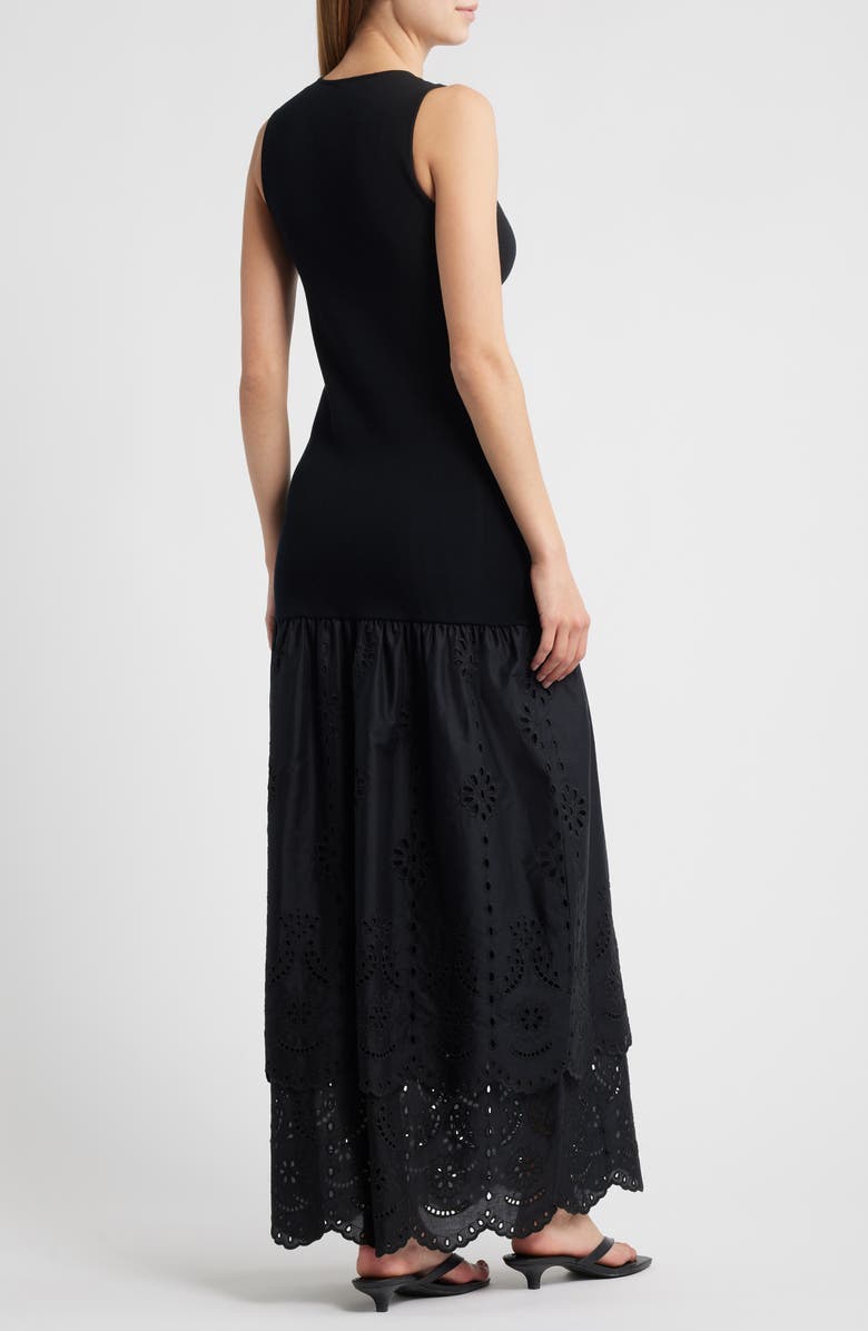 Rails Lavina Sleeveless Eyelet Embroidered Sundress, Alternate, color, Black