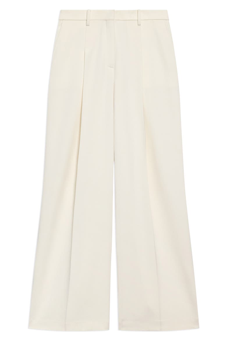 Pleated High Rise Wide Leg Pants, Alternate, color, RICE