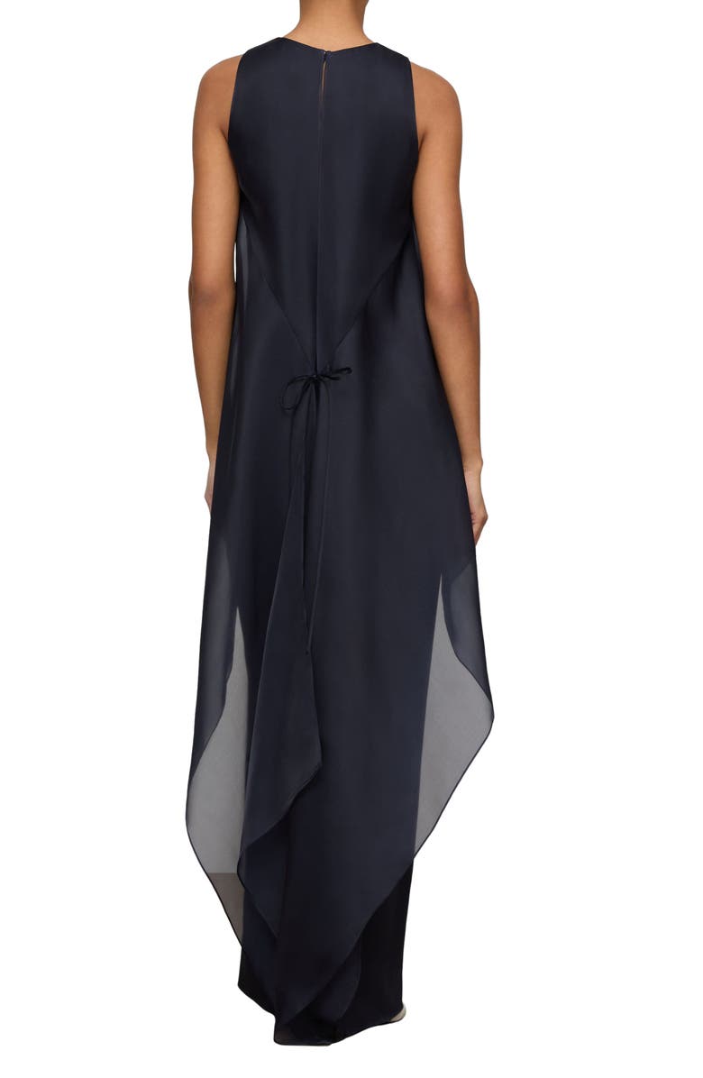 Lafayette 148 New York Tie Back Overlay Sleeveless Silk Column Gown, Alternate, color, 