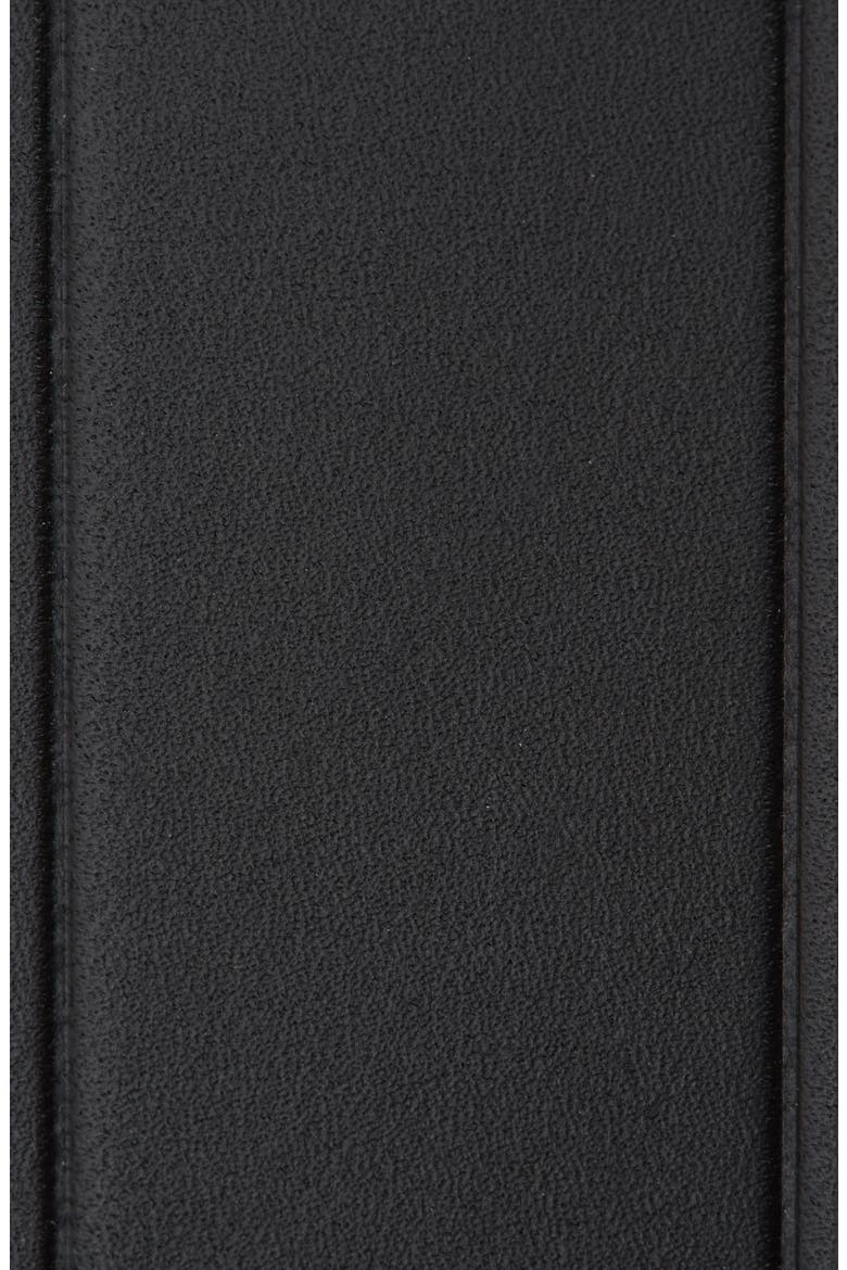Hourglass Logo Buckle Leather Belt, Alternate, color, BLACK