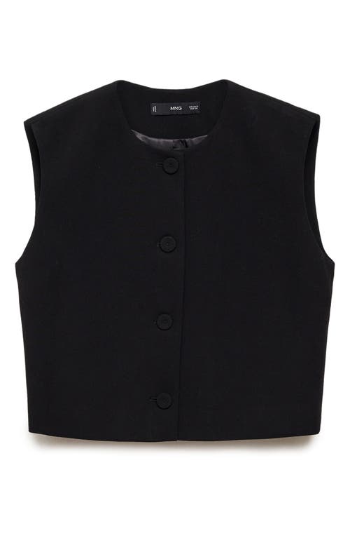 Mango Cagliari Crop Vest In Black
