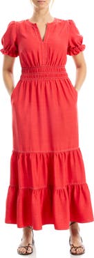 MAX STUDIO Tiered Crepe Maxi Dress